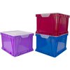 Storex Storage Cubes, Plastic, 14-1/4"x17-14"x10-1/2", 3/ST, AST PK STX62012U03C